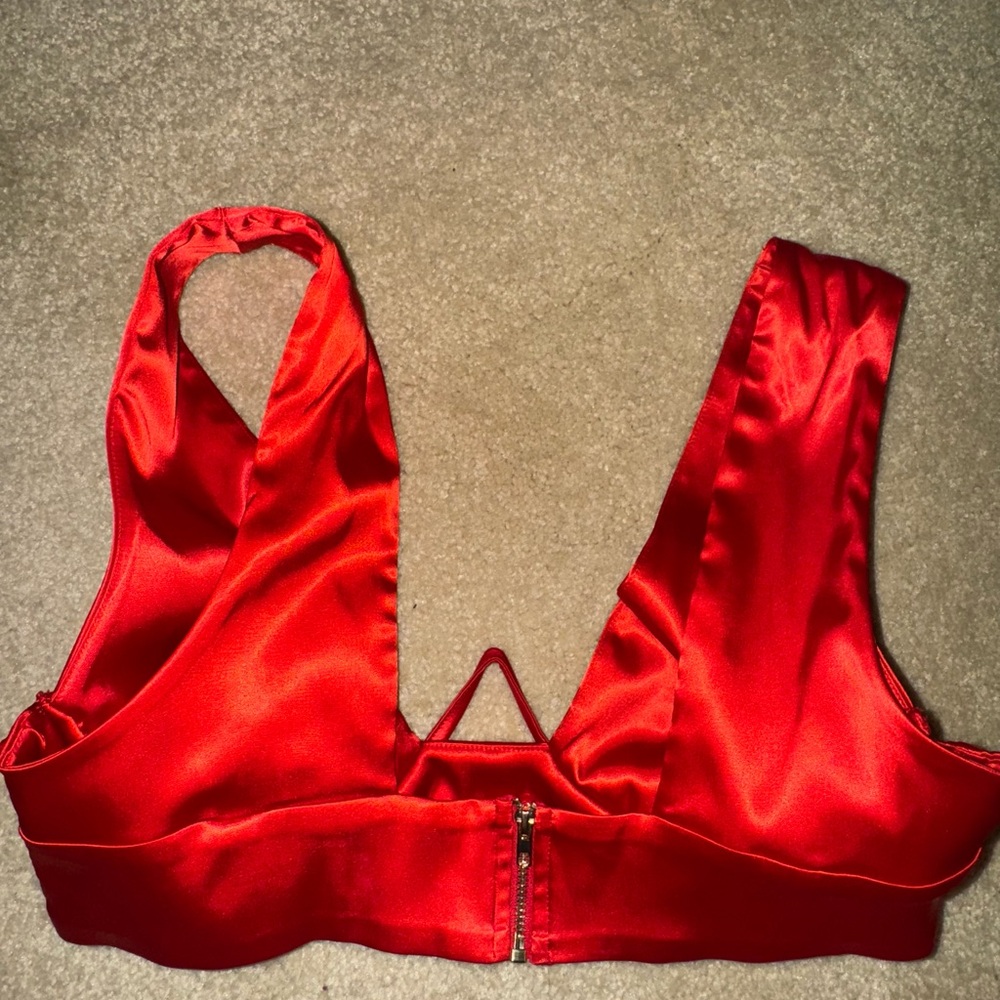 Oh Polly Red Satin Skirt Set - Picture 8 of 8